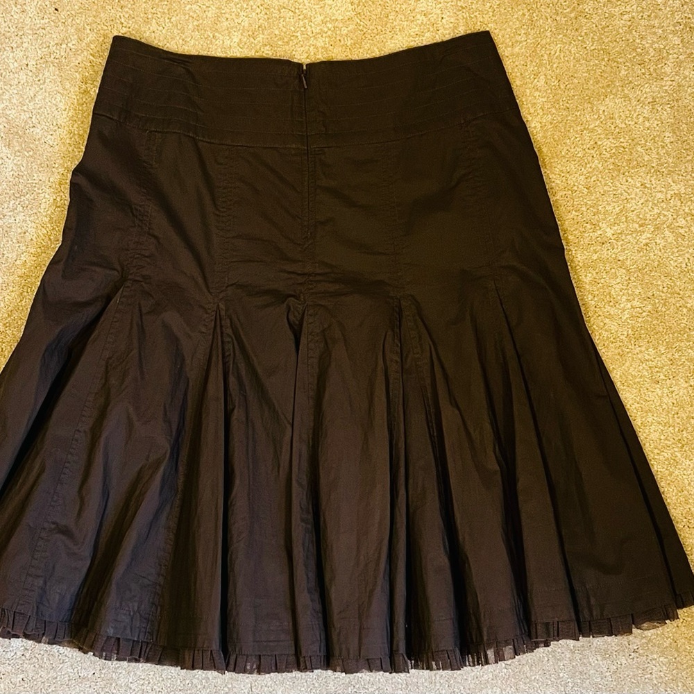 CAbi Classic Brown Pleated Women's Skirt